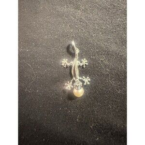 Maui Divers Hawaiian Jewelry Sterling 925 Honu Gecko Pearl Pendant